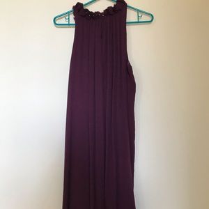 Adam Lippes Plum Dress with Ruffled Collar